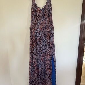Diane Von Furstenberg Blue Orange Halter Sundress